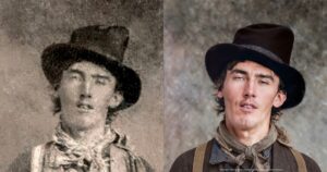 Billy the Kid zoals je hem nog nooit hebt gezien: Fotorestaurator brengt zeldzaam portret van de Wilde Westen-outlaw tot leven