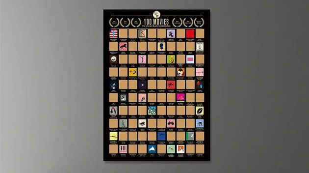 poster à gratter des 100 meilleurs films
