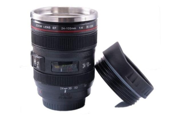Mug thermos en forme d’objectif de caméra