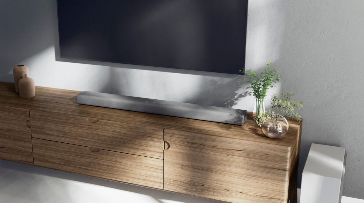 barre de son Yamaha True X SR-X40A sur un meuble TV