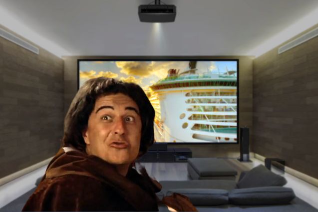 Jacquouille s'amuse avec le vidéoprojecteur