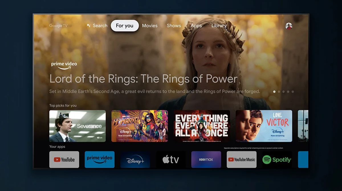 Google TV sur la TV Sony KD-75X80L