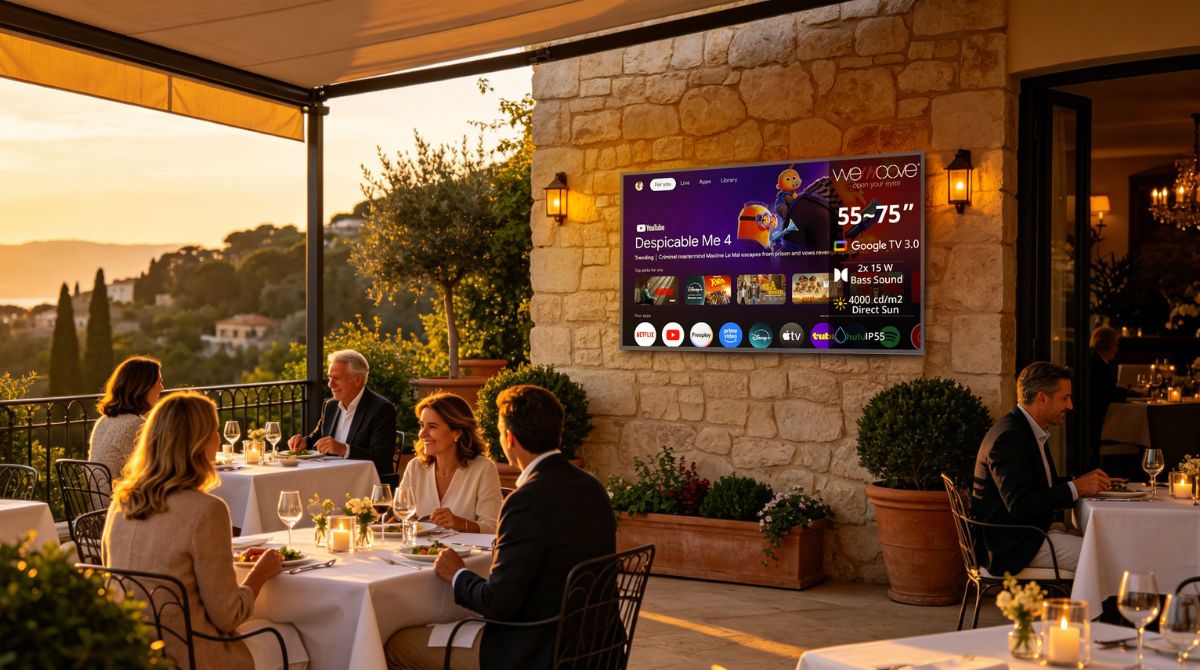 TV WEMOOVE VIVALDI Série 4000 sur une terrasse