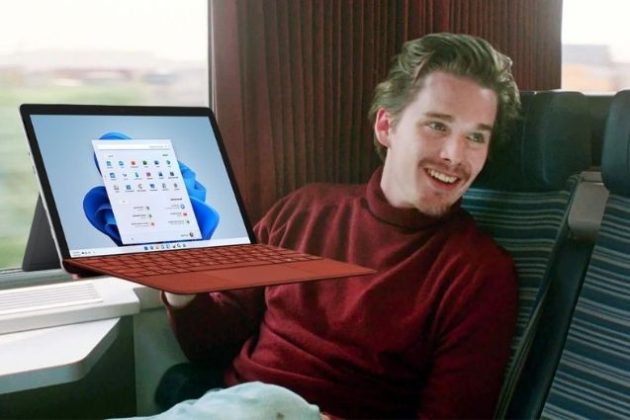 High-tech base de données : Ethan Hawke avec une tablette