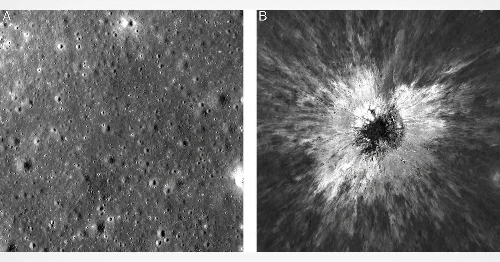 NASA-foto’s tonen de voor- en nabeelden van de enorme asteroïde-inslag op de Maan