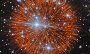 Deze vuurwerkachtige supernovarestant is het gevolg van een explosie die 845 jaar geleden werd waargenomen.